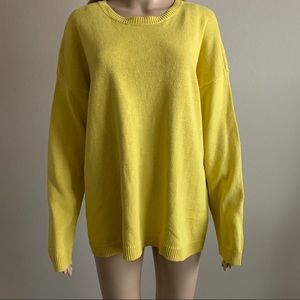 Eileen Fisher Yellow Linen Blend Sweater L EUC